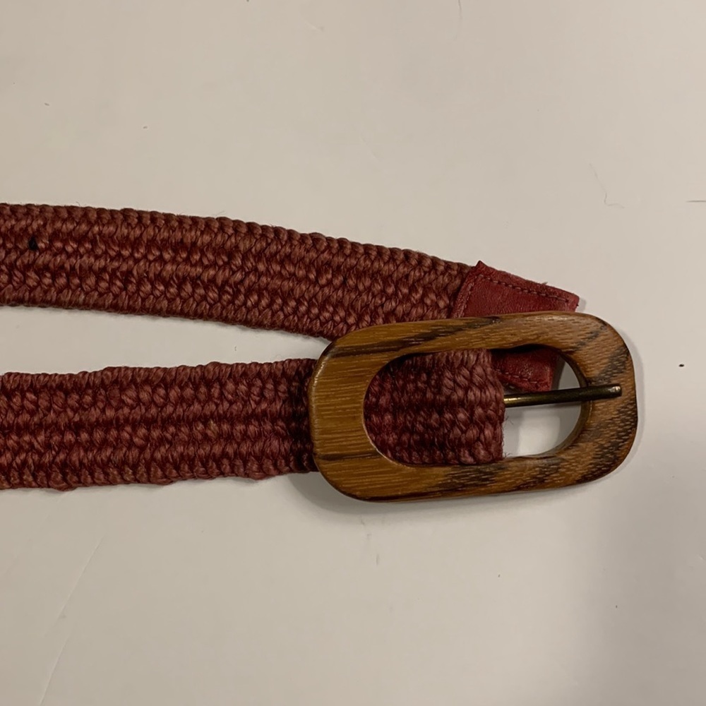 Women Woven Belt Washed Bordeaux Color - Like New
